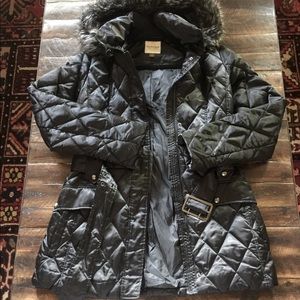 Black Puffer Jacket w/ Detachable Hood, EUC